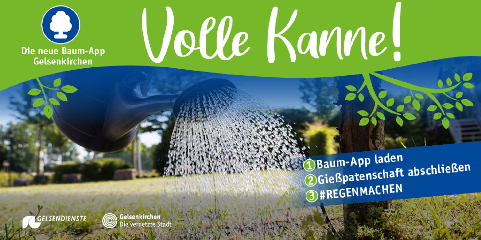 Foto: Gießkanne gießt Bäumchen