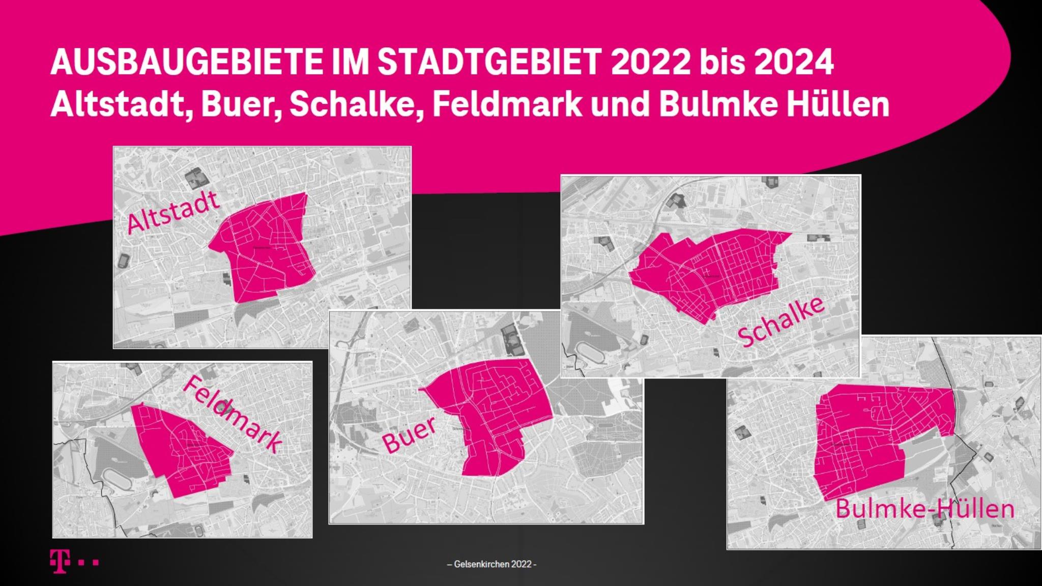 Grafik: Glasfaser-Ausbaugebiete in Gelsenkirchen